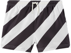 Off-White Детские шорты для плавания в черно-белую полоску