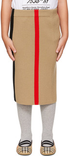 Детская бежевая шерстяная юбка в полоску Archive бежевый Burberry