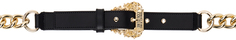 Черно-золотой ремень-цепочка Versace Jeans Couture