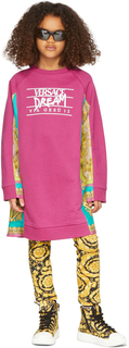 Детское фиолетовое платье-свитер Barocco Фиолетовое Versace