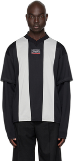 Черно-серая многослойная футболка с длинным рукавом Commission