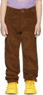 Эксклюзивные детские коричневые раскрашенные брюки-талисманы SSENSE drew house