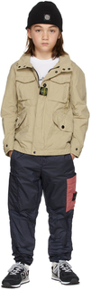 Детская бежевая куртка из нейлона и хлопка бежевого цвета Код поставщика: 761640330 Stone Island Junior