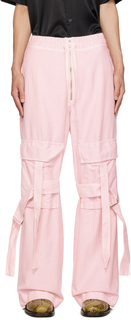 Розовые брюки со свободными бретелями Dries Van Noten