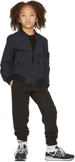 Детская темно-синяя куртка из нейлона и хлопка Темно-синий Код поставщика: 40430 Stone Island Junior