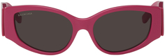 Розовые солнцезащитные очки «кошачий глаз» Balenciaga