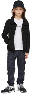 Детская черная куртка из нейлона и хлопка, черная Код поставщика: 761640330 Stone Island Junior