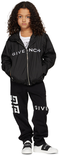 Детская черная спортивная куртка с логотипом Черная Givenchy