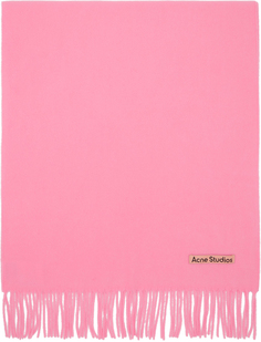 Розовый шарф Bubble с узкой бахромой Acne Studios