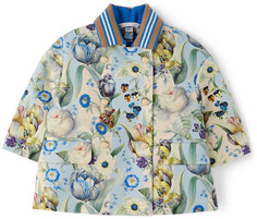 Куртка Thomas Bear с цветочным принтом нежно-голубого и зеленого цвета Бледно-кремовый Burberry
