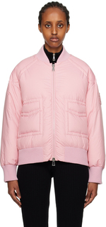 Розовый пуховик Moncler Jucar