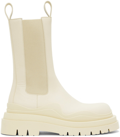 Бело-белые ботинки с выступами Bottega Veneta