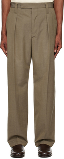 Бежевые брюки со складками LEMAIRE