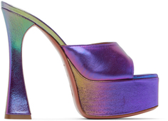 Фиолетовые босоножки на каблуке Amina Muaddi Dalida