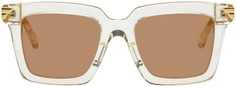 Бежевые квадратные солнцезащитные очки Bottega Veneta