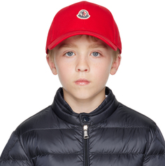 Moncler Enfant Kids Красная кепка с нашивкой