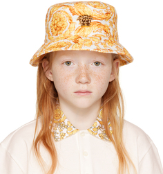 Детская бело-желтая панама Barocco Versace