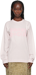 Розовая футболка с длинным рукавом Simone Rocha Graphic Project