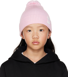 Детская розовая шапочка с помпонами и розовыми тенями Golden Goose