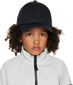 Детская черная кепка с вышивкой, черная Код поставщика: 101691265 Stone Island Junior