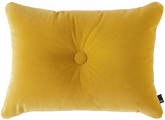 Желтая бархатная подушка в горошек HAY