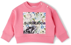Детский розовый свитер с цветочным логотипом Bubble Gum Burberry