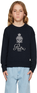 Эксклюзивный детский темно-синий свитер Ritz FRAME SSENSE