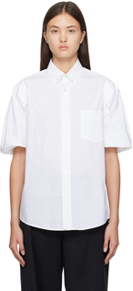 Белая плиссированная рубашка MM6 Maison Margiela