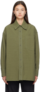Рубашка цвета хаки с накладными карманами MM6 Maison Margiela