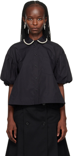 Черная жемчужная рубашка Simone Rocha