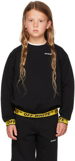 Детский черный индустриальный свитер Черный/Желтый Off-White