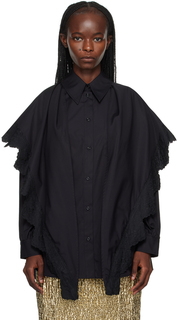 Черная рубашка с острым воротником Simone Rocha