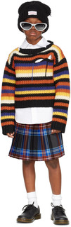 Эксклюзивный детский разноцветный свитер SSENSE в полоску с разрезами Charles Jeffrey LOVERBOY