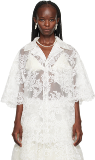 Simone Rocha Белая рубашка с цветочным принтом