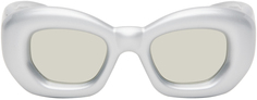Серебряные надутые солнцезащитные очки-бабочки LOEWE