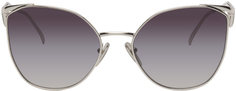 Серебряные солнцезащитные очки «кошачий глаз» Prada Eyewear