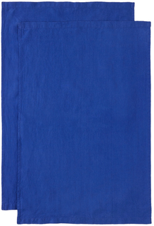 Два комплекта синих льняных стеклянных полотенец Tekla