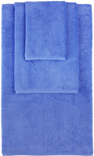 Синий однотонный комплект полотенец из трех предметов, прозрачный Tekla