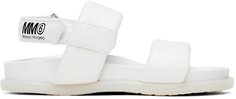 Детские белые кожаные сандалии Белые MM6 Maison Margiela