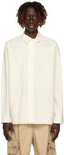 C2H4 Бело-белая рубашка с необработанными краями