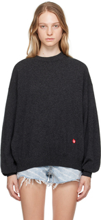 Alexander Wang Серый свитер с нашивками