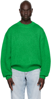Зеленый свитер с приспущенными плечами Island Represent