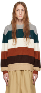 Разноцветный свитер с головой лисы Maison Kitsune