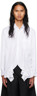 Рубашка Comme des Garcons Белая рубашка с рюшами Comme des Garçons