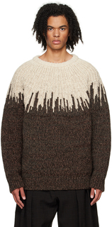 Коричневый свитер с графическим рисунком Bottega Veneta