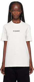 Белая футболка с принтом Jil Sander