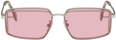 Серые прямоугольные солнцезащитные очки Fendi