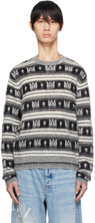 AMIRI Черно-белый плиссированный свитер