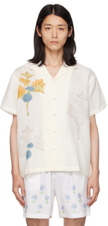 HARAGO Белая рубашка с цветочным принтом
