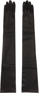 Черные кожаные перчатки Maison Margiela